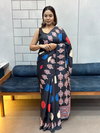 Tew Japan Satin Soft With Ajrak Print Sarees Wholesalers In Delhi